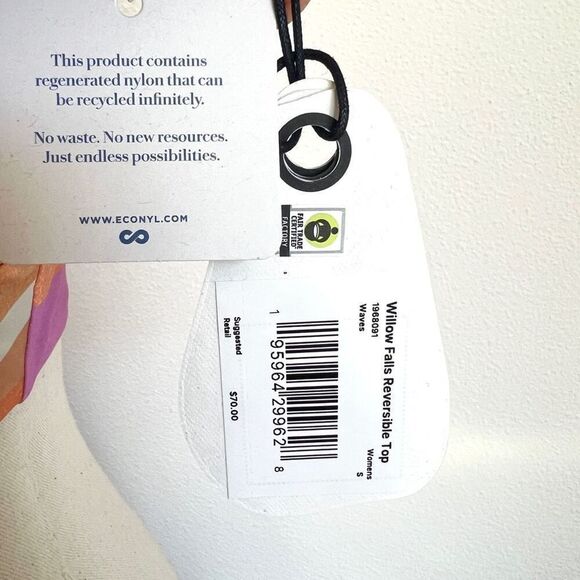 PrAna Willow Falls Reversible Swim Top Orange Pink Green NWT Size XS - Picture 6 of 11